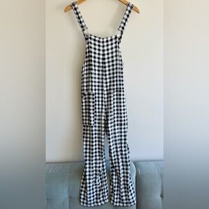 ZARA | B/W Plaid Overalls